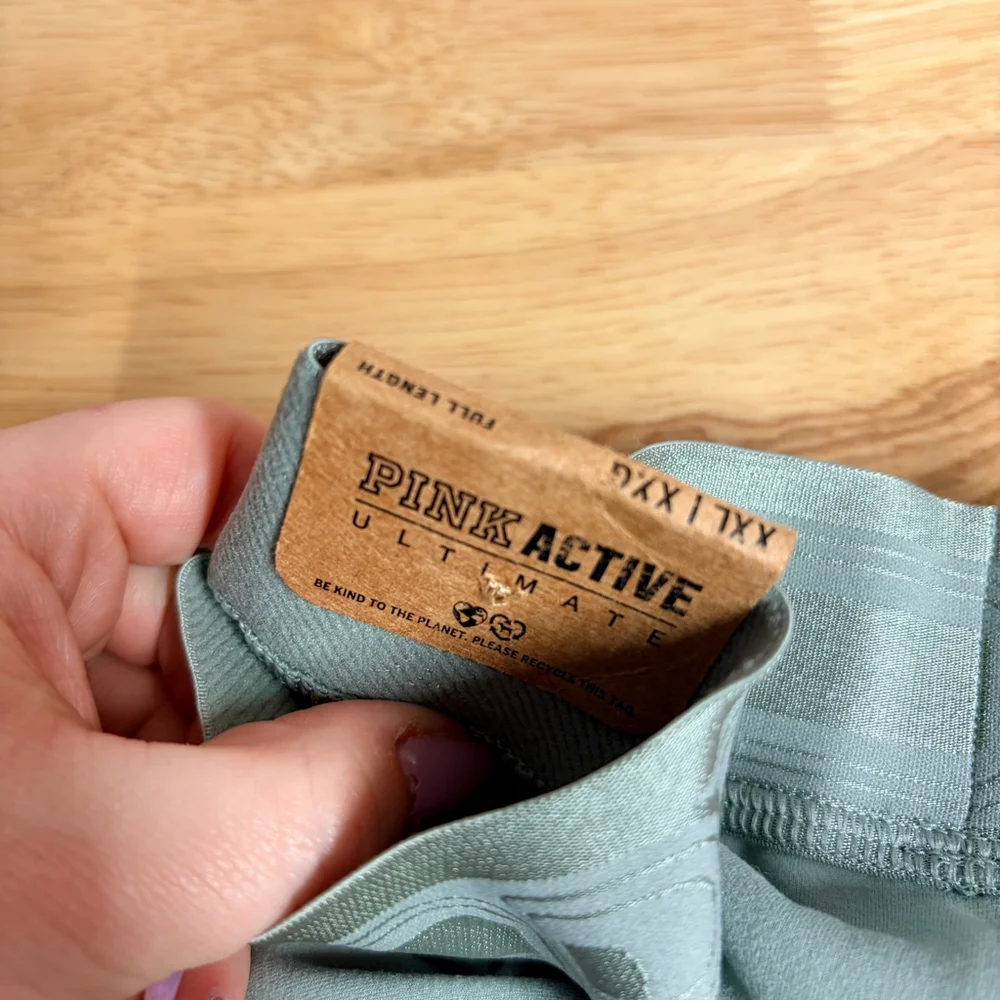 Victoria's Secret PINK ACTIVE Green High Waist Full Length Leggings XXL Teal Blu - Picture 8 of 10